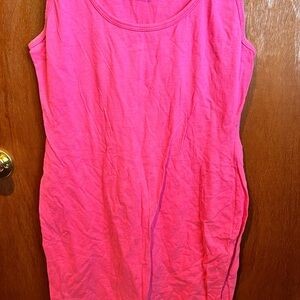 Vibrant Pink Sleeveless Tank Dress